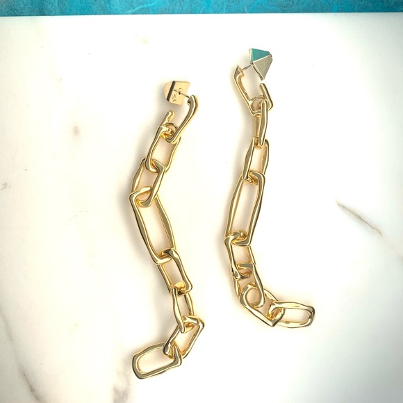 Alexis Bittar Long Chain Link Post Earrings Gold - Picture 14 of 16